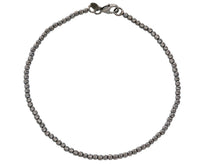 Charger l'image dans la galerie, BRACELET EN OR NOIR 18 CARATS, 18 CM, SPHÈRES FINEMENT TRAVAILLÉES, BOULES TAILLE DIAMANT 2 MM