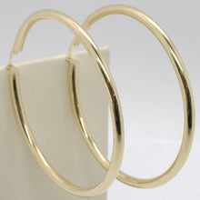 Load image into Gallery viewer, 18K YELLOW GOLD ROUND CIRCLE EARRINGS DIAMETER 70 MM, WIDTH 3 MM, MADE IN ITALY