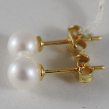Load image into Gallery viewer, SOLID 18K YELLOW GOLD EARRINGS WITH PEARL PEARLS 6.5 MM, MADE IN ITALY