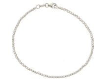 Load image into Gallery viewer, 18K WHITE GOLD BRACELET, 18 CM, FINELY WORKED SPHERES, 2 MM DIAMOND CUT BALLS
