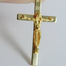 Load image into Gallery viewer, 18K YELLOW GOLD ROSARY NECKLACE MIRACULOUS MARY MEDAL & JESUS CROSS ITALY MADE
