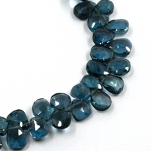 Cargar imagen en el visor de la galería, Pulsera de cuentas de oro amarillo de 18 quilates de 18 cm con topacio natural facetado de Londres y gotas de 7 mm.