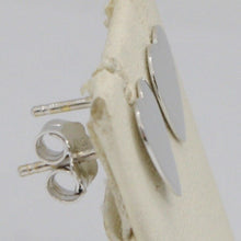 Load image into Gallery viewer, SOLID 18K WHITE GOLD EARRINGS FLAT HEART, SHINY, SMOOTH, 10 MM, MADE IN ITALY