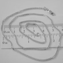 Load image into Gallery viewer, SOLID 18K WHITE GOLD CHAIN NECKLACE 2MM EAR SQUARE LINK 19.69 IN, MADE IN ITALY