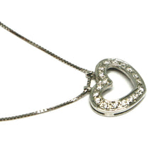 Load image into Gallery viewer, SOLID 18K WHITE GOLD NECKLACE WITH HEART DIAMONDS, DIAMOND