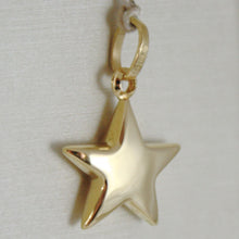 Load image into Gallery viewer, 18K YELLOW GOLD ROUNDED STAR PENDANT CHARM 20 MM WORKED & SMOOTH, MADE IN ITALY