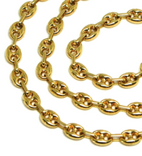 Load image into Gallery viewer, 18K YELLOW GOLD MARINER CHAIN BIG 6 MM, 24 INCHES, ANCHOR ROUNDED NECKLACE