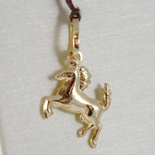 Load image into Gallery viewer, 18K YELLOW GOLD ROUNDED HORSE PENDANT CHARM 22 MM SMOOTH BRIGHT MADE IN ITALY