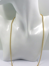 Load image into Gallery viewer, Solid 18k yellow gold 3mm smooth balls ball spheres chain, length 50cm 20"