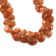 Cargar imagen en el visor de la galería, Pulsera de cuentas de oro amarillo de 18 quilates, 18 cm, 18,1 cm, con piedra solar natural facetada y gotas de 6 mm.