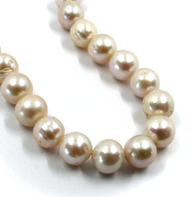 Cargar imagen en el visor de la galería, Collar de oro amarillo de 18 quilates de 24 pulgadas con perlas barrocas de agua dulce redondas de color rosa de 9,5/10 mm.