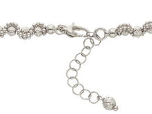 Charger l'image dans la galerie, Collier en or blanc 18 carats, 18 pouces, sphères de 3 à 8 mm taillées en diamant avec monture à double boules