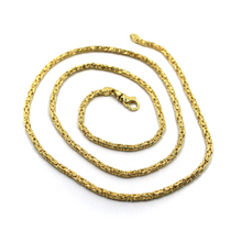 Load image into Gallery viewer, 18k yellow gold squared tubular 1.9mm byzantine chain necklace, 45cm 18" solid
