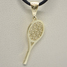 Load image into Gallery viewer, 18K YELLOW GOLD TENNIS RACKET PENDANT, CHARM, 20 mm, 0.8 inches, MADE IN ITALY