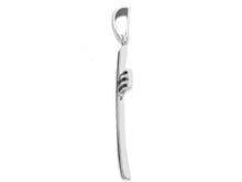 Load image into Gallery viewer, 18k white gold cross with black stripes enamel made in Italy