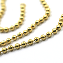 Load image into Gallery viewer, Solid 18k yellow gold 3mm smooth balls ball spheres chain, length 60cm 24"
