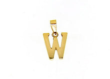 Load image into Gallery viewer, 18K YELLOW GOLD LUSTER PENDANT WITH INITIAL W LETTER W MADE IN ITALY 0.71 INCHES