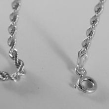 Load image into Gallery viewer, 18K WHITE GOLD CHAIN NECKLACE BRAID ROPE LINK 17.72 INCHES, 2.2mm MADE IN ITALY