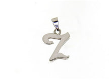 Charger l'image dans la galerie, PENDENTIF LUSTRÉ EN OR BLANC 18 CARATS AVEC INITIALE Z LETTRE Z FABRIQUÉ EN ITALIE 0,71 POUCE