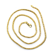 Load image into Gallery viewer, 18k yellow gold squared tubular 2.4mm byzantine chain necklace, 45cm 18" solid