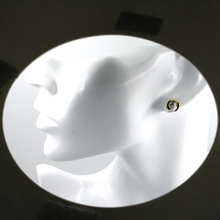 Load image into Gallery viewer, 18k yellow white gold stud 11mm double circle, circles hug earrings