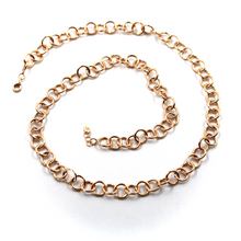 Cargar imagen en el visor de la galería, Cadena de oro rosa de 18 quilates de 20", eslabón rolo circular de 8 mm de diámetro, fabricada en Italia.