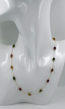 Cargar imagen en el visor de la galería, Collar rolo en oro rosa de 18k, discos dobles de turmalina alternados y bolas facetadas