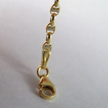 Load image into Gallery viewer, 18K YELLOW WHITE GOLD OVAL NAVY MARINER BRACELET 7.50 INCHES 19 CM MADE IN ITALY