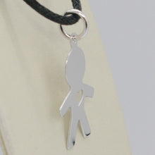 Charger l'image dans la galerie, PENDENTIF LUSTRÉ EN OR BLANC 18 CARATS AVEC BÉBÉ GARÇON AVEC COEUR PERFORÉ