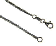 Charger l'image dans la galerie, BRACELET EN OR NOIR 18 CARATS, 18 CM, SPHÈRES FINEMENT TRAVAILLÉES, BOULES TAILLE DIAMANT 2 MM