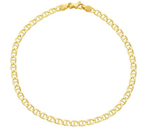 Cargar imagen en el visor de la galería, PULSERA DE ORO AMARILLO DE 18 QUILATES, BARCO PLANO, MARINERO, OVALADO, NÁUTICO, ESLABÓN DE 3,5 MM, 8,3"