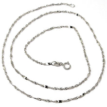 Load image into Gallery viewer, 18K WHITE GOLD CHAIN, 1.5 MM SINGAPORE ROPE SPIRAL ALTERNATE LINK, 19.7 INCHES