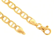 Cargar imagen en el visor de la galería, PULSERA DE ORO AMARILLO DE 18 QUILATES, BARCO PLANO, MARINERO, OVALADA, NÁUTICA, GRANDE, ESLABÓN DE 5 MM, 8,3"