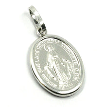 Charger l'image dans la galerie, MÉDAILLE MIRACULEUSE EN OR BLANC 18 CARATS VIERGE MARIE MADONE, 1,6 CM, 0,63 POUCE