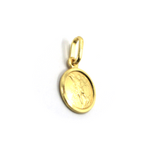 Load image into Gallery viewer, solid 18k yellow gold Saint Michael Archangel small 11mm round medal, pendant