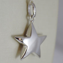 Cargar imagen en el visor de la galería, COLGANTE DE ESTRELLA REDONDA DE ORO BLANCO DE 18 QUILATES DE 26 MM, TRABAJADO Y LISO, HECHO EN ITALIA