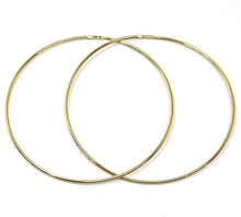 Load image into Gallery viewer, 18K YELLOW GOLD ROUND CIRCLE HOOP EARRINGS DIAMETER 50 MM x 1 MM, MADE IN ITALY