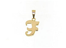 Load image into Gallery viewer, 18K YELLOW GOLD LUSTER PENDANT WITH INITIAL F LETTER F MADE IN ITALY 0.71 INCHES