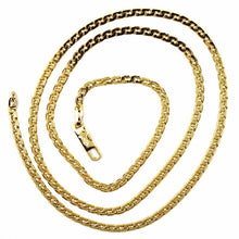Load image into Gallery viewer, SOLID 18K GOLD GOURMETTE CUBAN CURB 18K YELLOW GOLD CHAIN OVAL WAVE 2.5mm, 20"