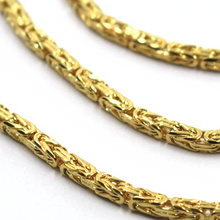 Load image into Gallery viewer, 18k yellow gold squared tubular 2.4mm byzantine chain necklace, 45cm 18" solid