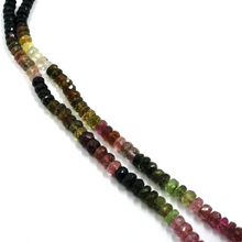 Load image into Gallery viewer, 18k yellow gold necklace 24", 5mm multicolor natural tourmaline faceted ovals