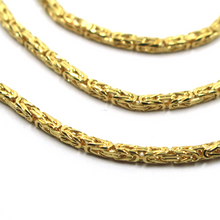 Load image into Gallery viewer, 18k yellow gold squared tubular 1.9mm byzantine chain necklace, 45cm 18" solid