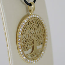 Load image into Gallery viewer, 18K YELLOW GOLD TREE OF LIFE PENDANT 25 MM, 1 INCHES, ZIRCONIA