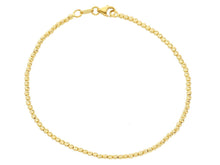 Cargar imagen en el visor de la galería, PULSERA ORO AMARILLO 18K, 18 CM, ESFERAS FINAMENTE TRABAJADAS, BOLAS DE 2 MM CORTE DIAMANTE