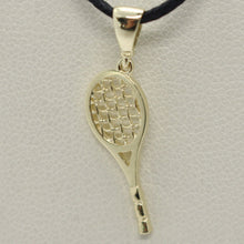 Load image into Gallery viewer, 18K YELLOW GOLD TENNIS RACKET PENDANT, CHARM, 20 mm, 0.8 inches, MADE IN ITALY