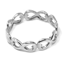 Load image into Gallery viewer, SOLID 18K WHITE GOLD RING, INFINITY INFINITE ROW, SMOOTH, MADE IN ITALY