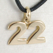 Load image into Gallery viewer, 18K YELLOW GOLD NUMBER 22 TWENTY TWO PENDANT CHARM .7 INCHES 17 MM MADE IN ITALY