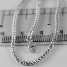 Load image into Gallery viewer, 18K WHITE GOLD CHAIN LITTLE BASKET ROUND POPCORN LINK 2 MM WIDTH 19.69 IN