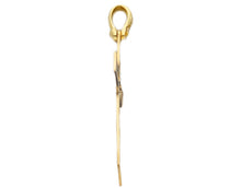 Load image into Gallery viewer, Solid 18k yellow gold flat cross very luster and perforated made in Italy