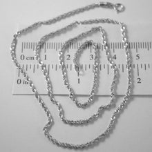 Load image into Gallery viewer, 18K WHITE GOLD CHAIN NECKLACE BRAID ROPE LINK 15.75 INCHES, 2.2mm MADE IN ITALY
